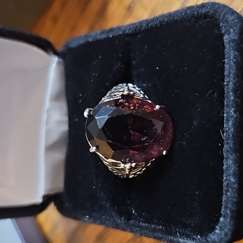 Vintage Art Deco Amethyst Ring Sterling Silver Ring Purple Amethyst 1920s